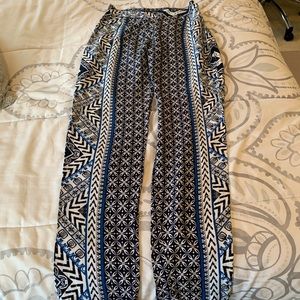 Mix Nouveau Casual Tribal Pants Blue, White & Black *Only wore 1x*